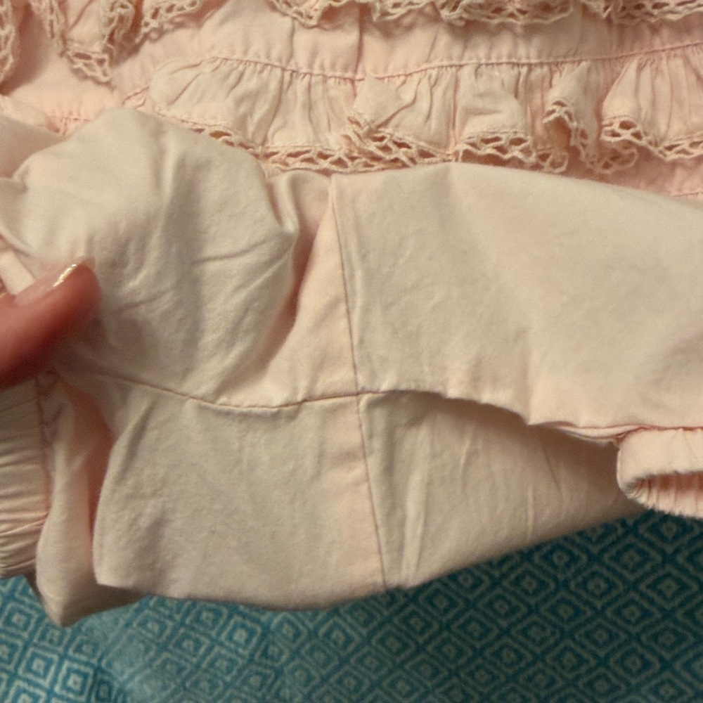 Room Seven Pink Ruffled Baby Romper - Picture 7 of 9